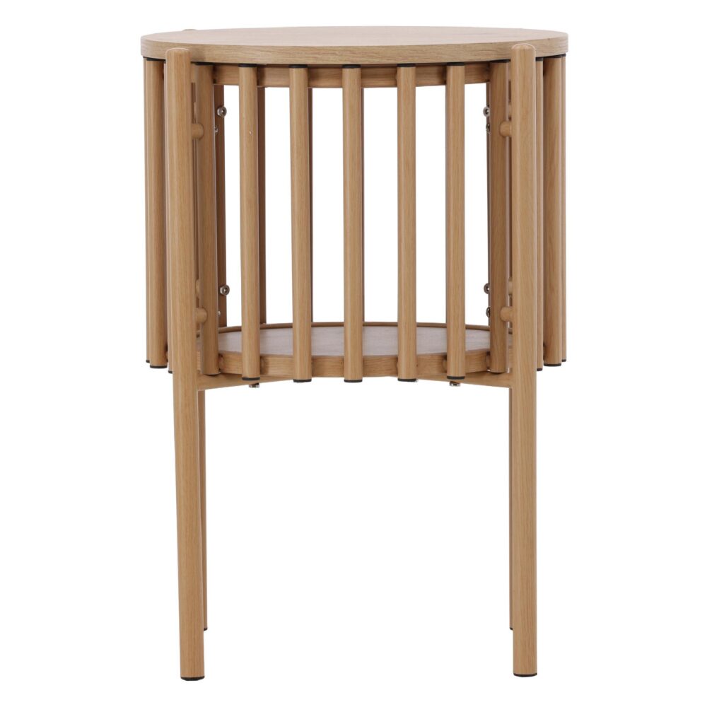 ronde Scandinavische bijzettafel houtlook afbeelding 1