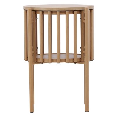 ronde Scandinavische bijzettafel houtlook afbeelding 1
