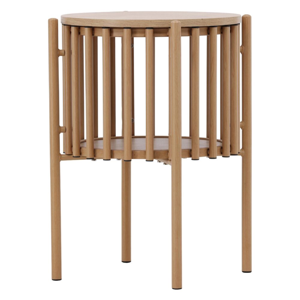 ronde Scandinavische bijzettafel houtlook afbeelding 2