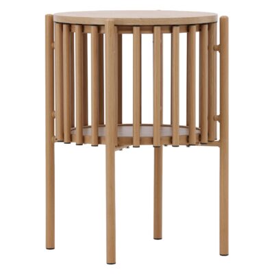 ronde Scandinavische bijzettafel houtlook afbeelding 3