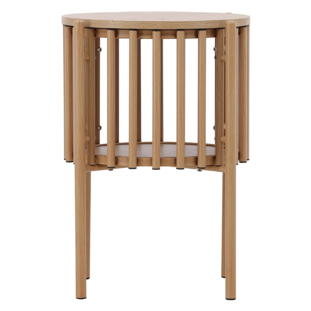 ronde Scandinavische bijzettafel houtlook afbeelding 4