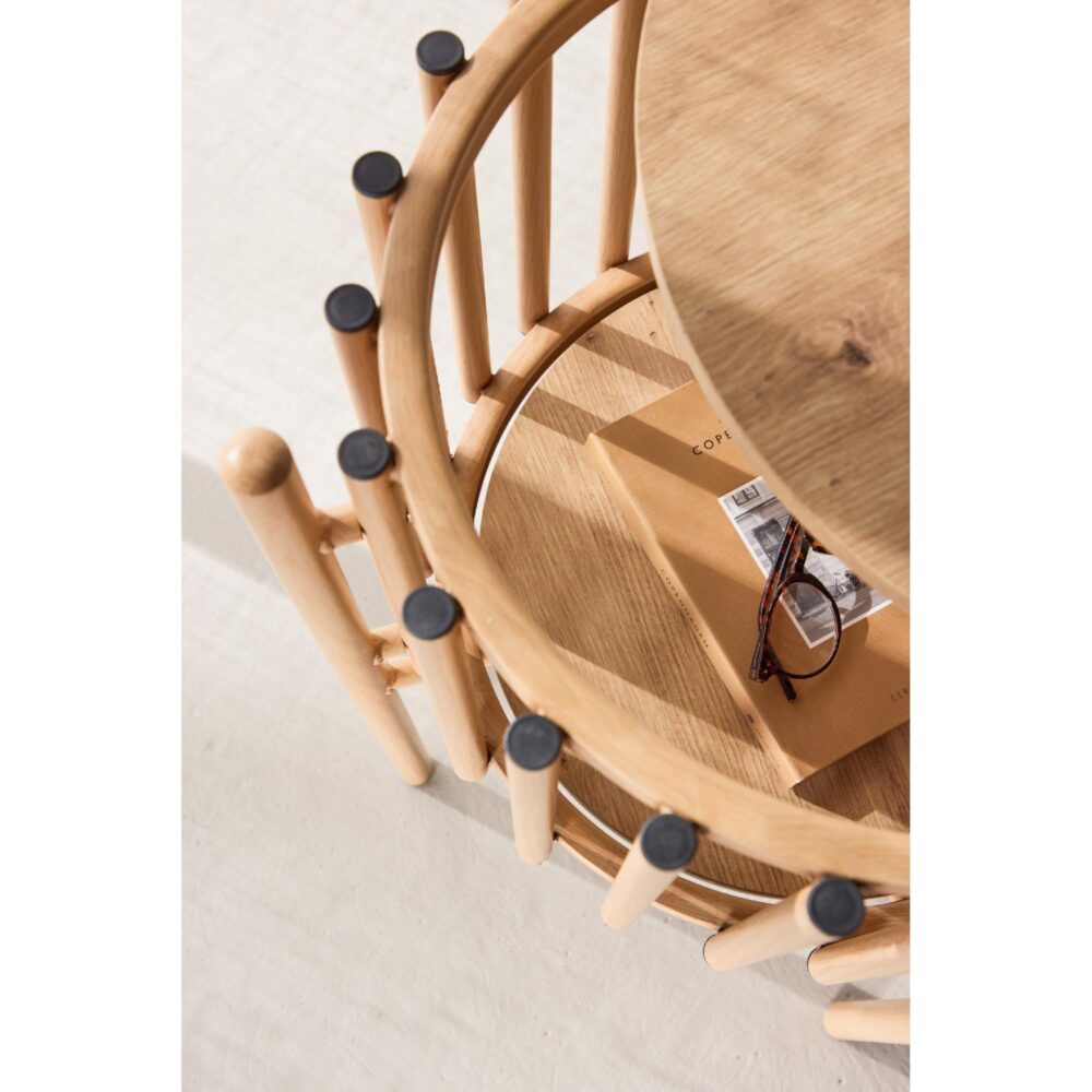 ronde Scandinavische bijzettafel houtlook afbeelding 8