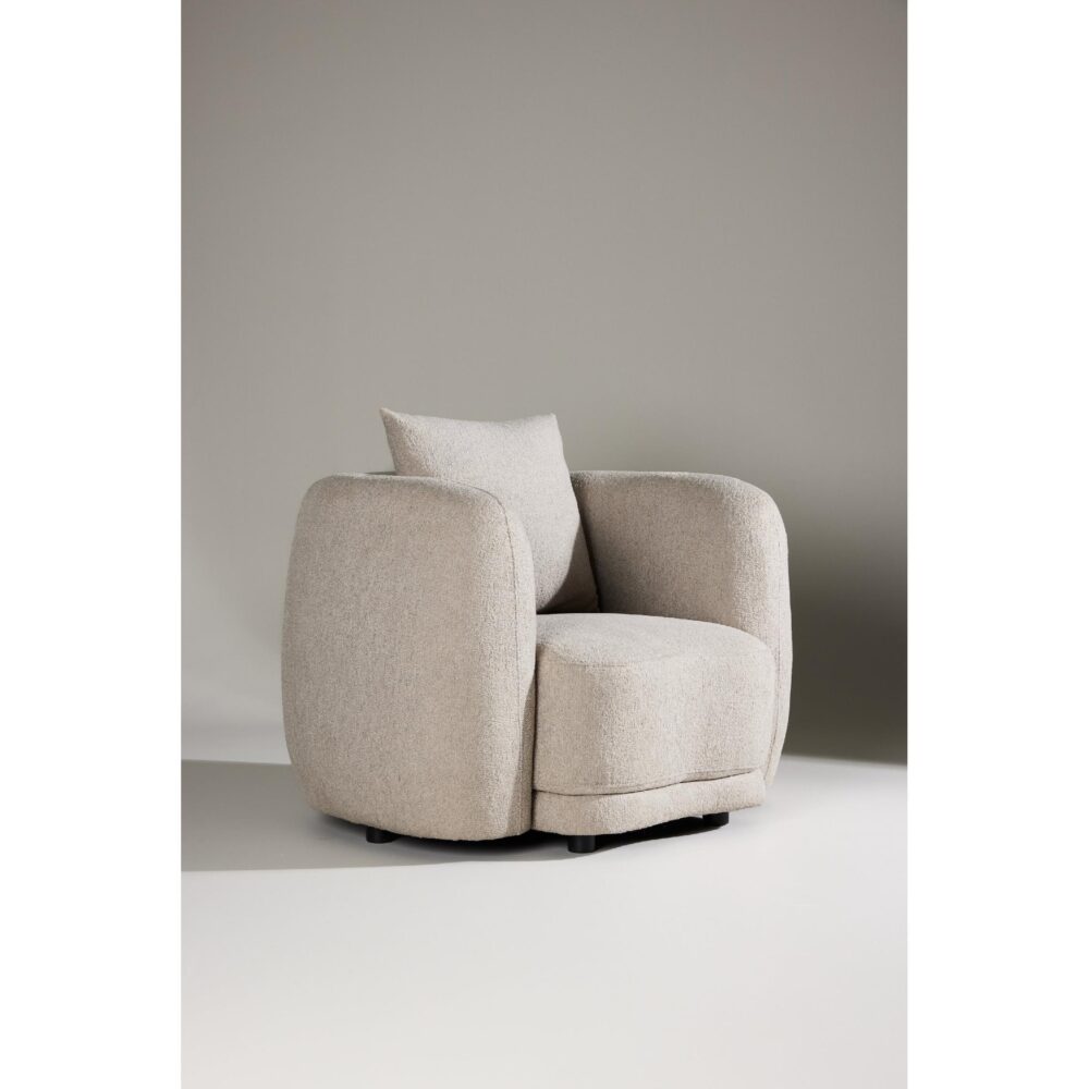 beige bouclé fauteuil Meli afbeelding 7