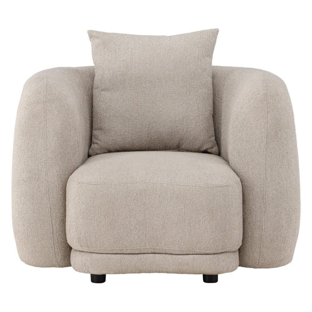 beige bouclé fauteuil Meli afbeelding 1
