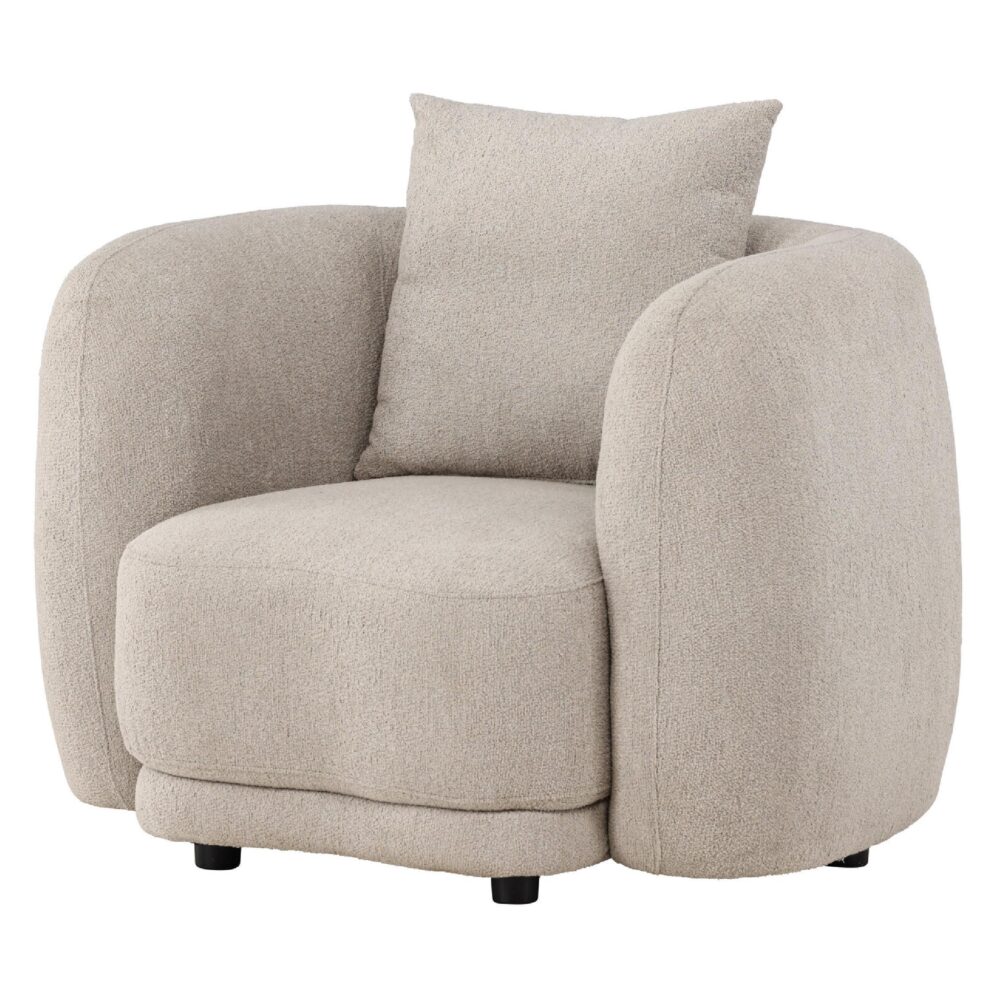 beige bouclé fauteuil Meli afbeelding 2