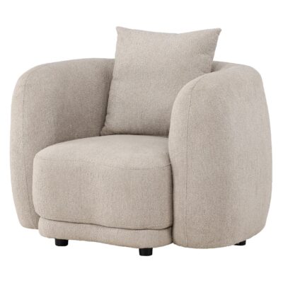 beige bouclé fauteuil Meli afbeelding 2
