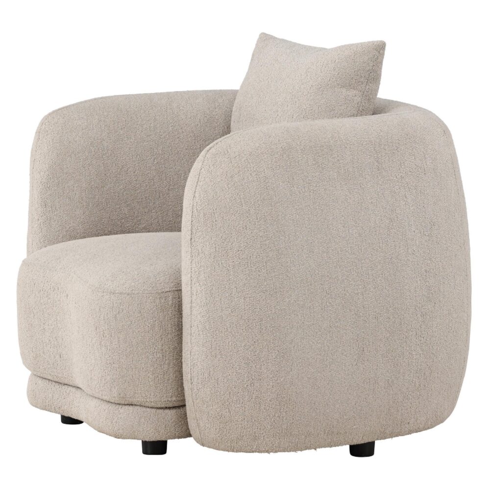 beige bouclé fauteuil Meli afbeelding 3