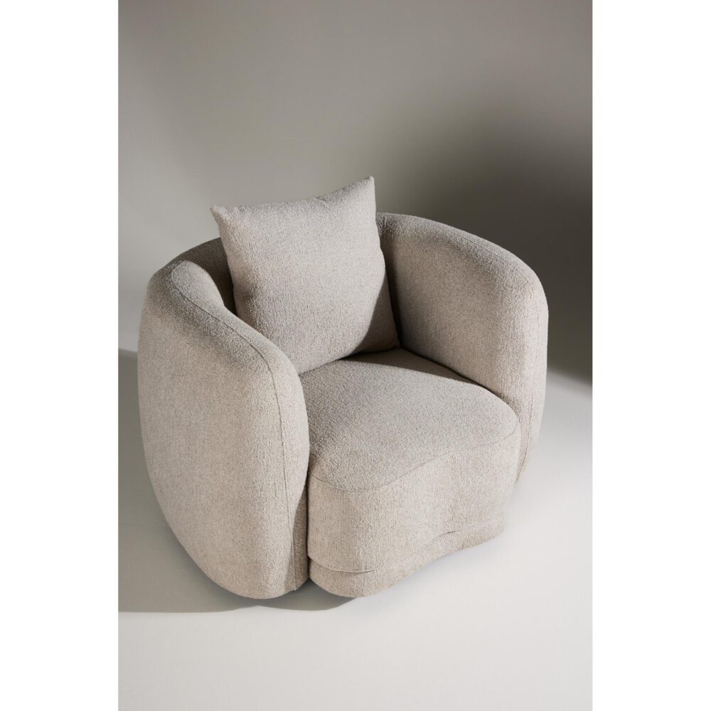 beige bouclé fauteuil Meli afbeelding 10