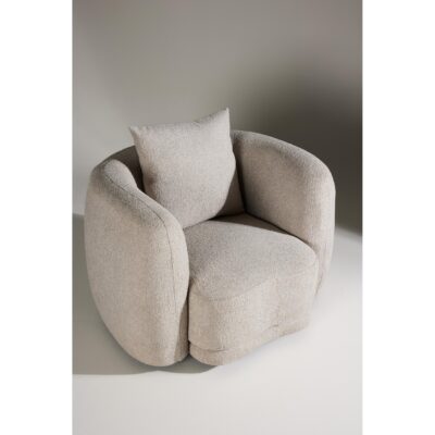 beige bouclé fauteuil Meli afbeelding 10
