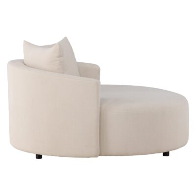 ronde beige linnen bank 150 cm afbeelding 2