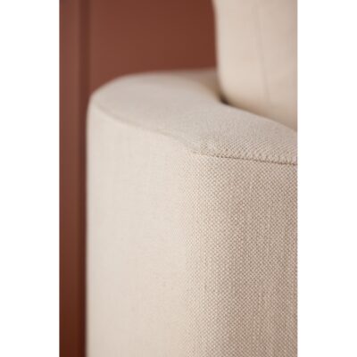 ronde beige linnen bank 150 cm afbeelding 13