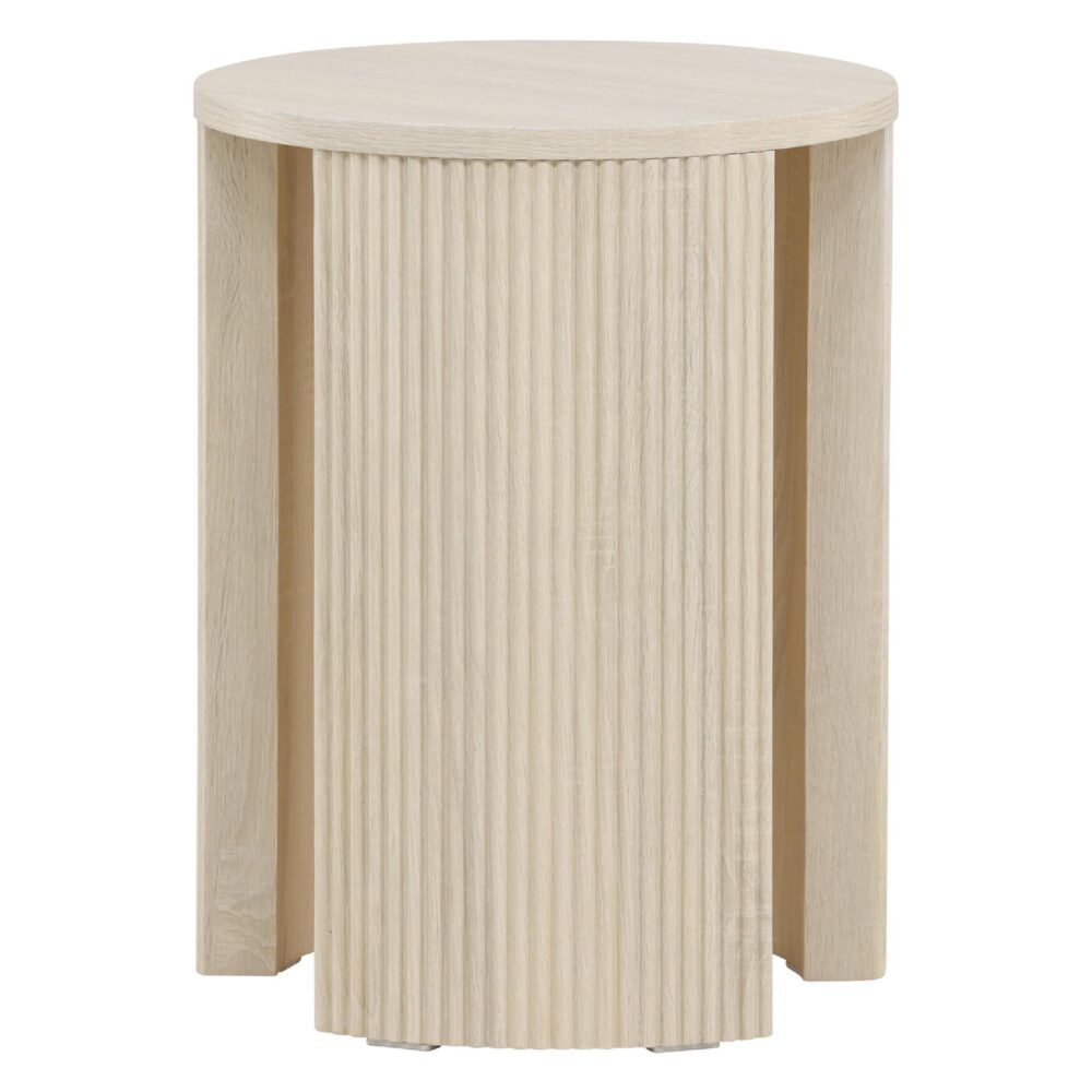 ronde whitewash bijzettafel MDF afbeelding 1