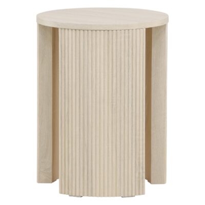 ronde whitewash bijzettafel MDF afbeelding 1