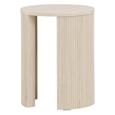 ronde whitewash bijzettafel MDF afbeelding 4