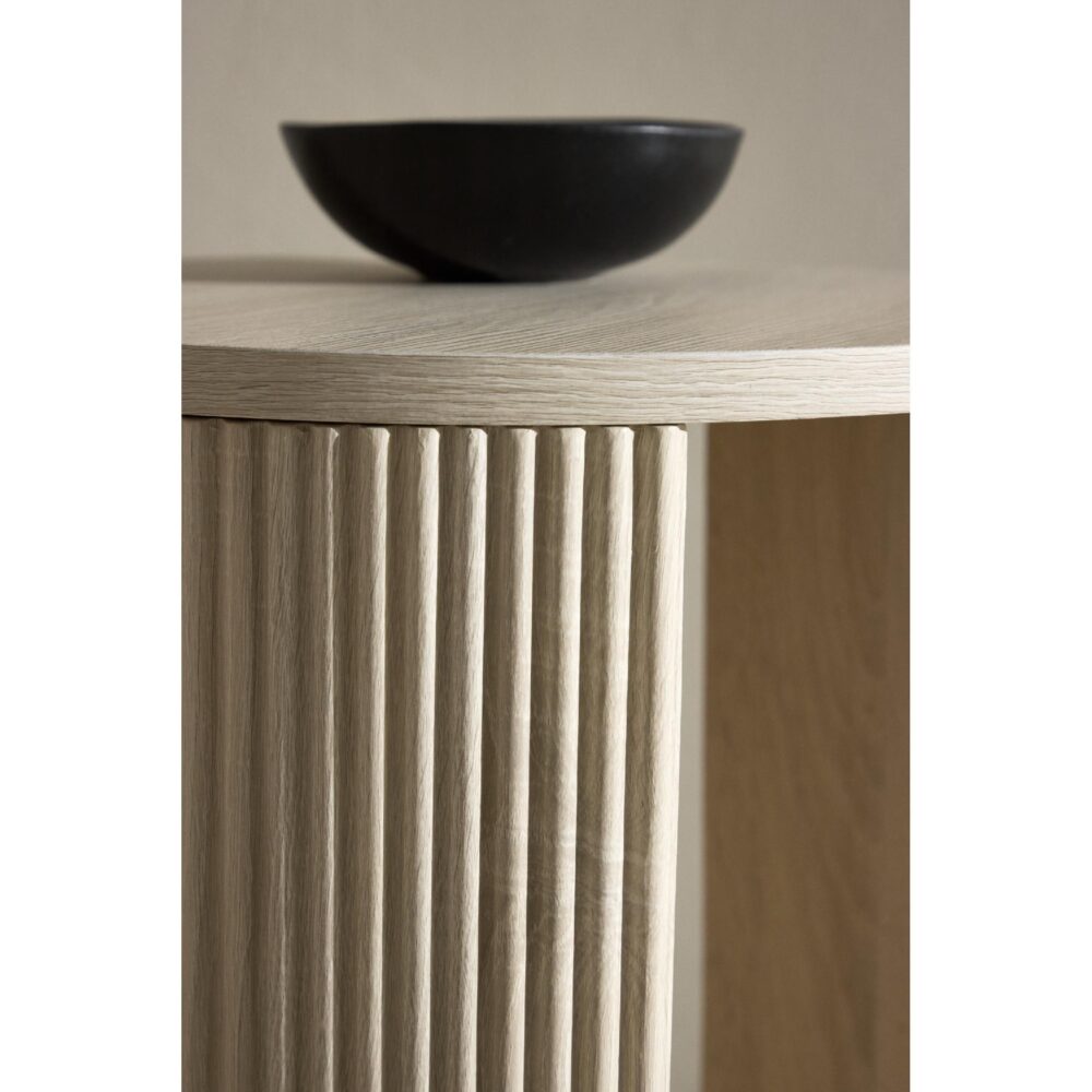 ronde whitewash bijzettafel MDF afbeelding 7