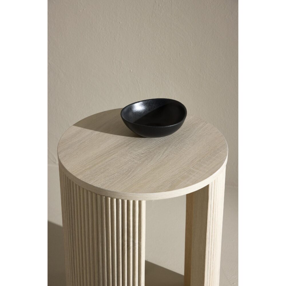 ronde whitewash bijzettafel MDF afbeelding 8