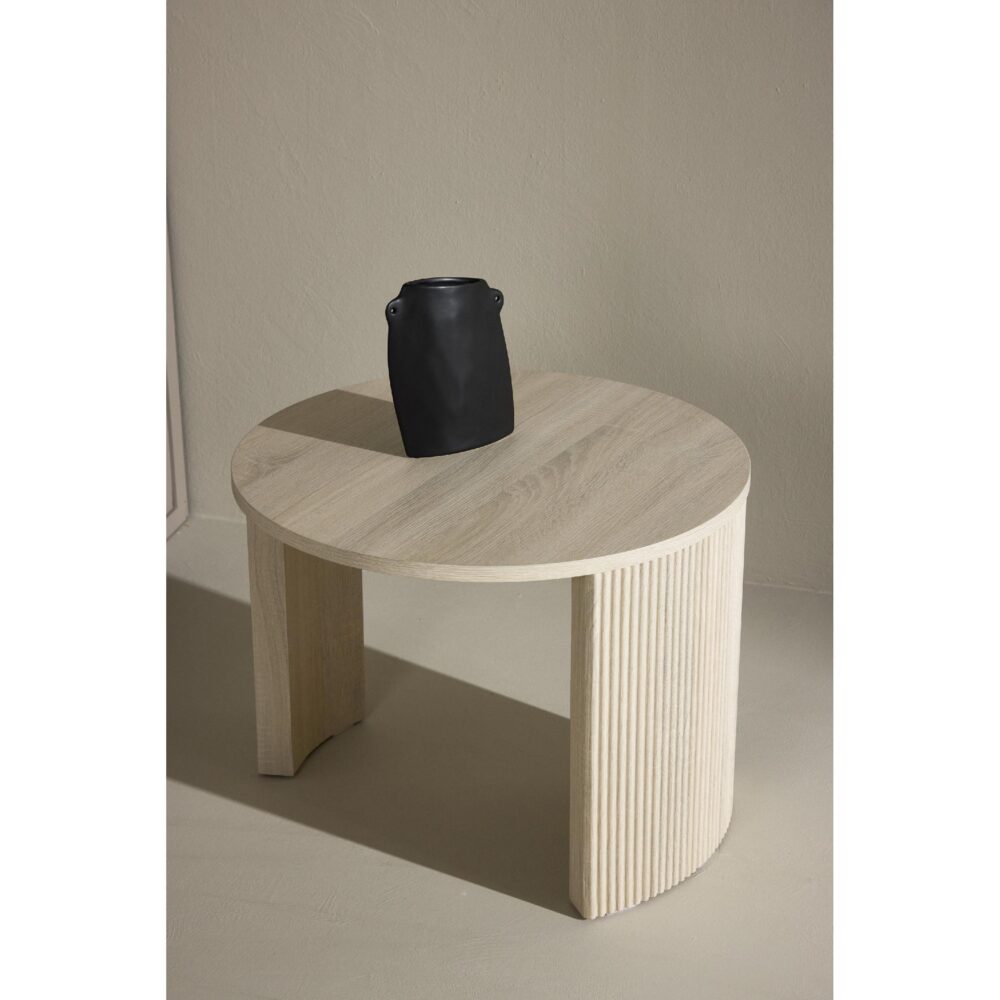 ronde whitewash salontafel Mira 60 cm afbeelding 6