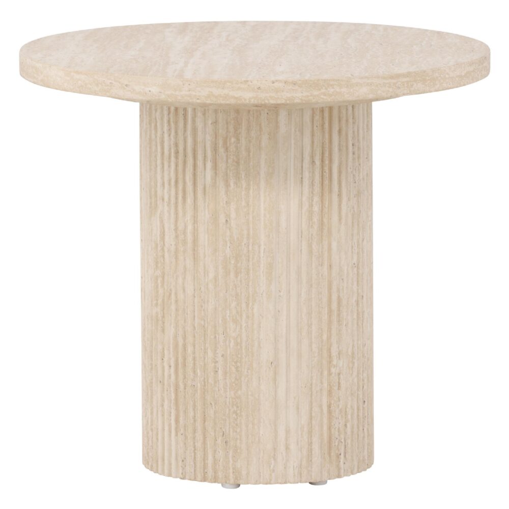 ronde bijzettafel travertinlook beige afbeelding 1