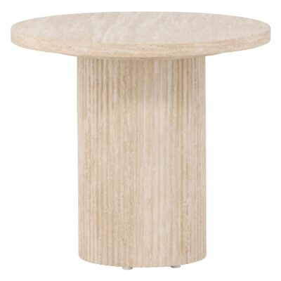 ronde bijzettafel travertinlook beige afbeelding 1