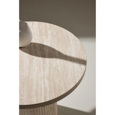 ronde bijzettafel travertinlook beige afbeelding 4