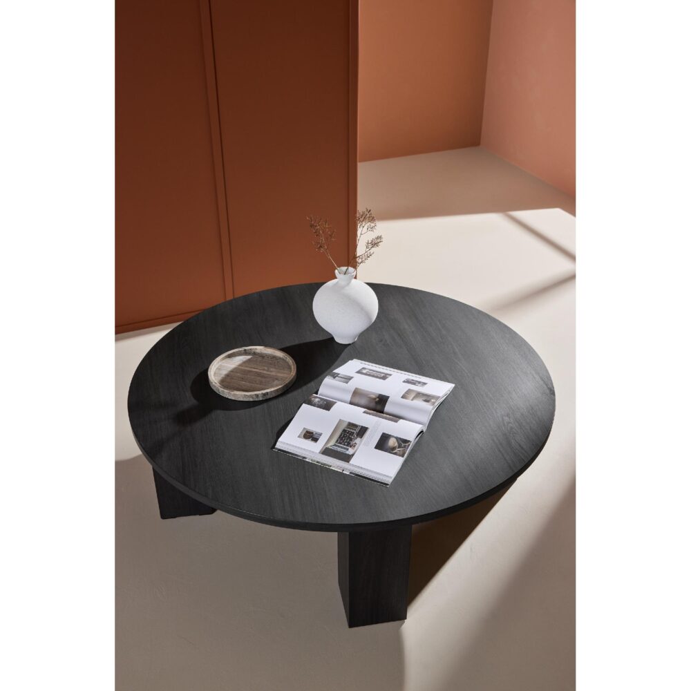 ronde zwarte salontafel Edda 120 cm afbeelding 7