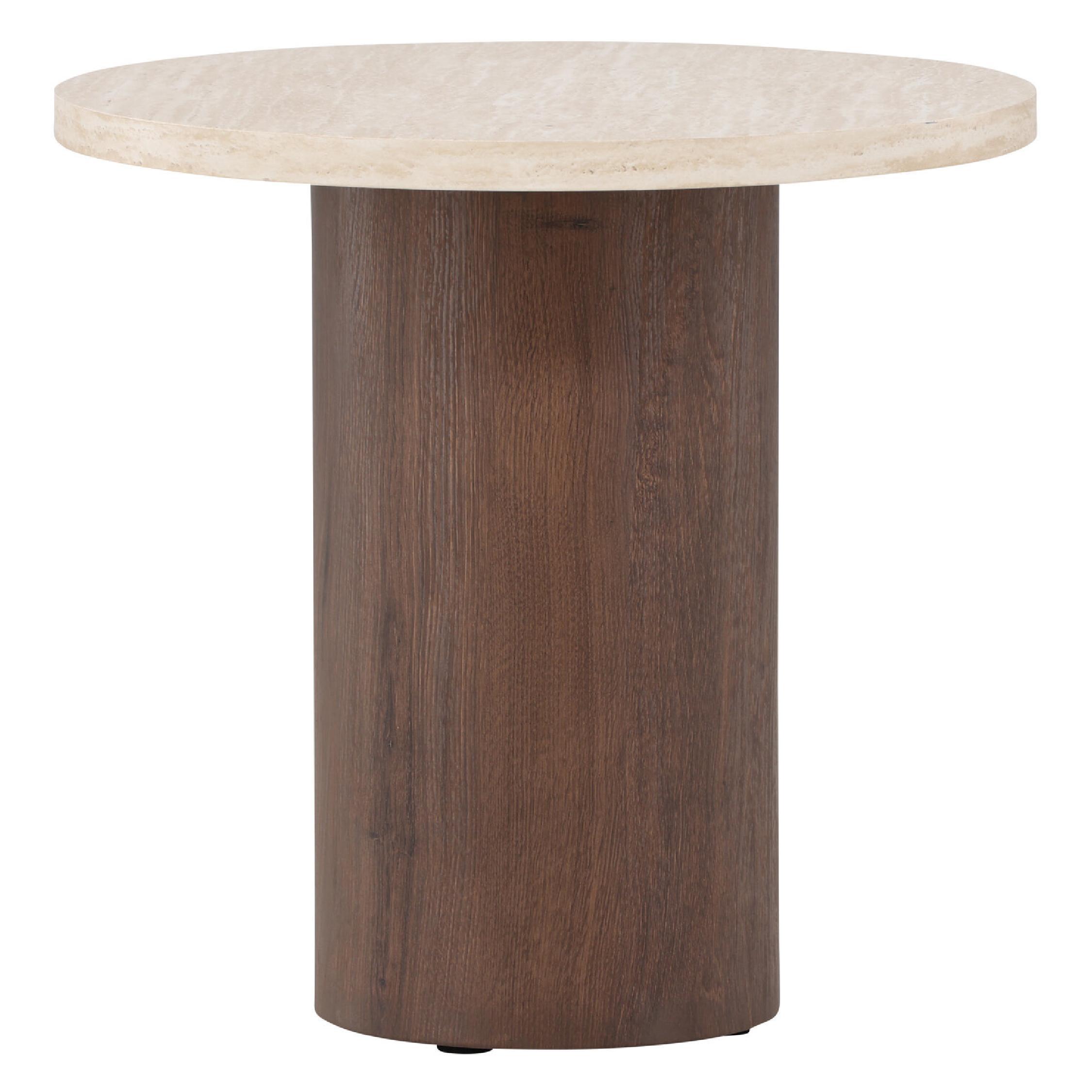 ronde bijzettafel Anli travertinlook ø50 afbeelding 1