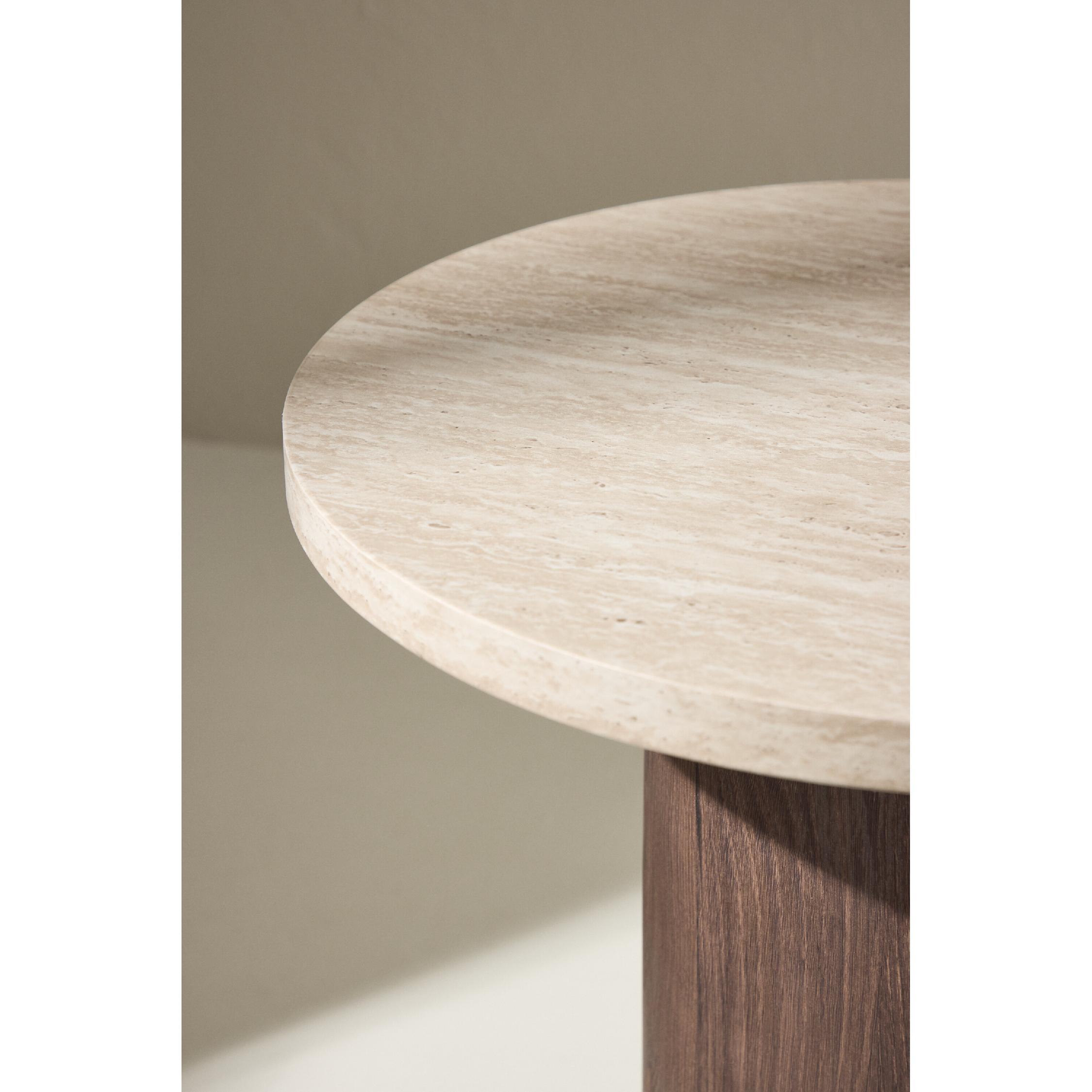 ronde bijzettafel Anli travertinlook ø50 afbeelding 4