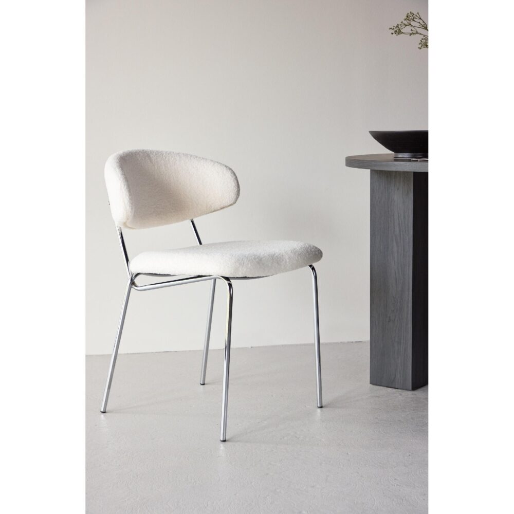 Menno witte bouclé eetkamerstoelen set van 2 afbeelding 13