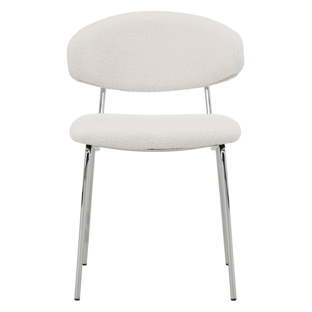 Menno witte bouclé eetkamerstoelen set van 2 afbeelding 2