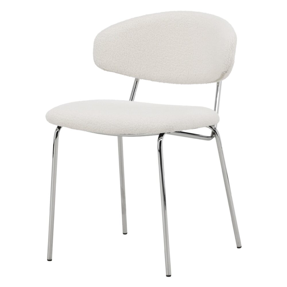 Menno witte bouclé eetkamerstoelen set van 2 afbeelding 3