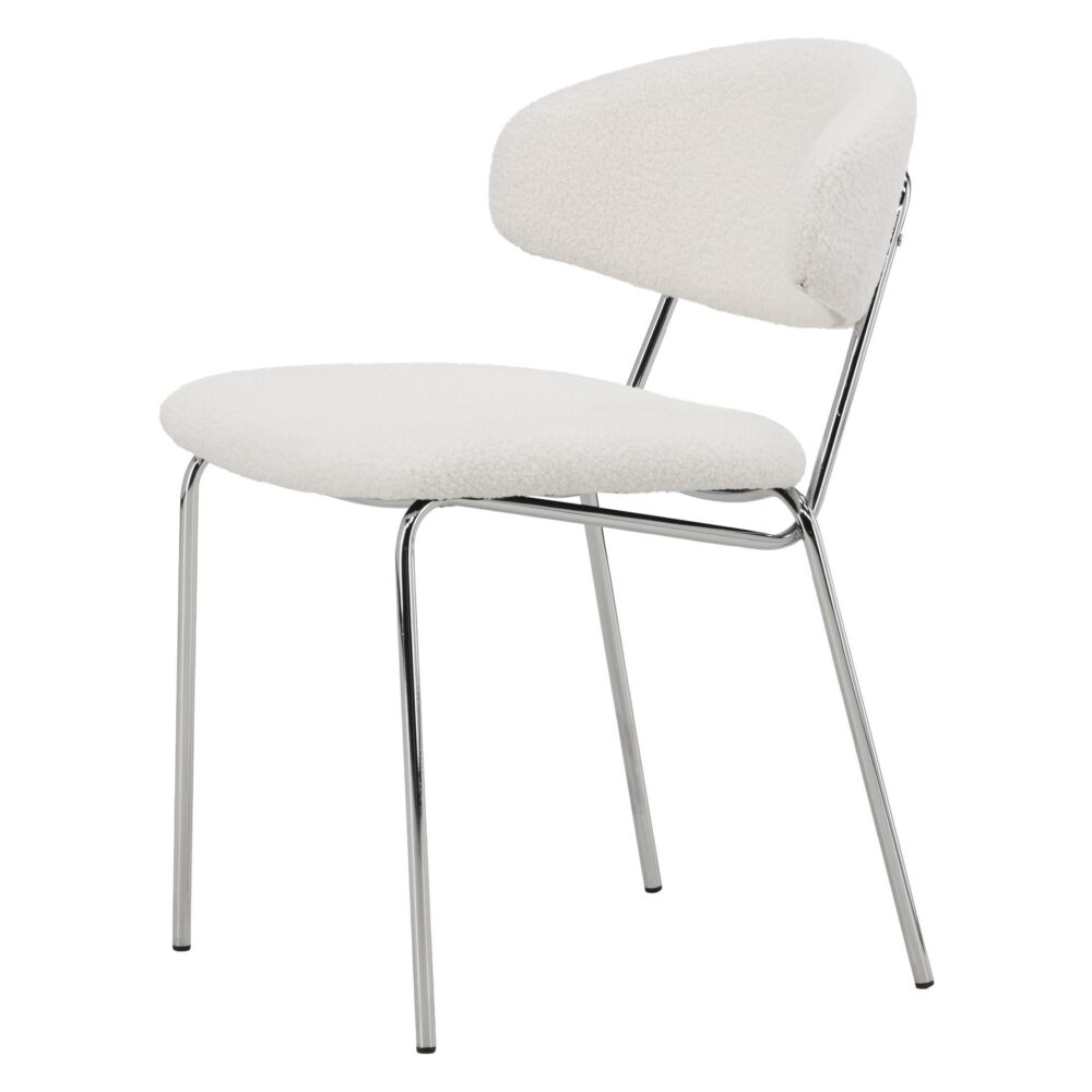 Menno witte bouclé eetkamerstoelen set van 2 afbeelding 4