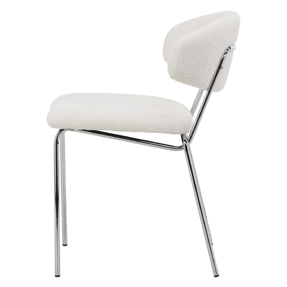 Menno witte bouclé eetkamerstoelen set van 2 afbeelding 5