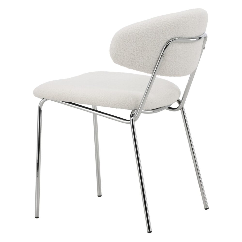 Menno witte bouclé eetkamerstoelen set van 2 afbeelding 6