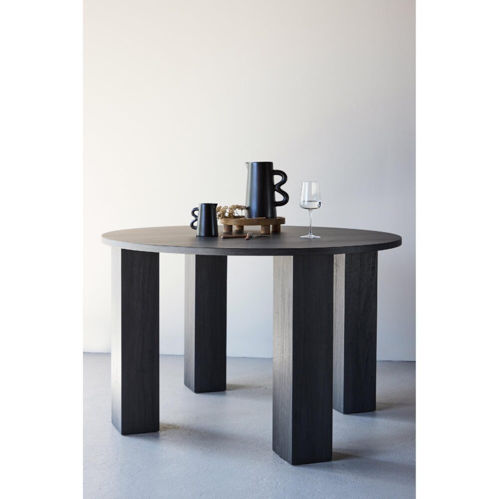 zwarte ronde eettafel Edda 120 cm afbeelding 3