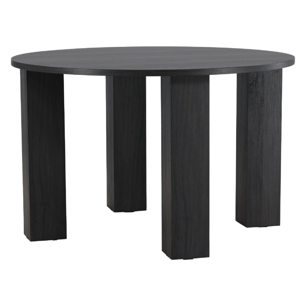 zwarte ronde eettafel Edda 120 cm afbeelding 2