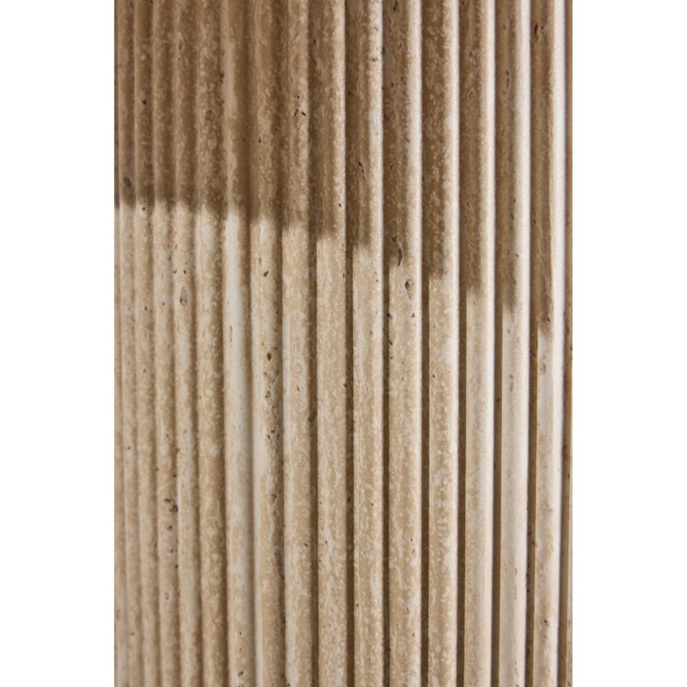 ronde travertinlook bijzettafel 60 cm beige afbeelding 7