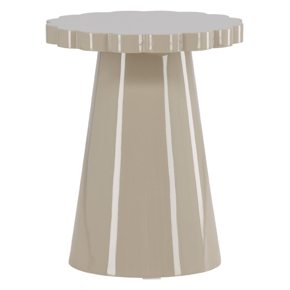 beige ronde hoogglans bijzettafel 45 cm afbeelding 1