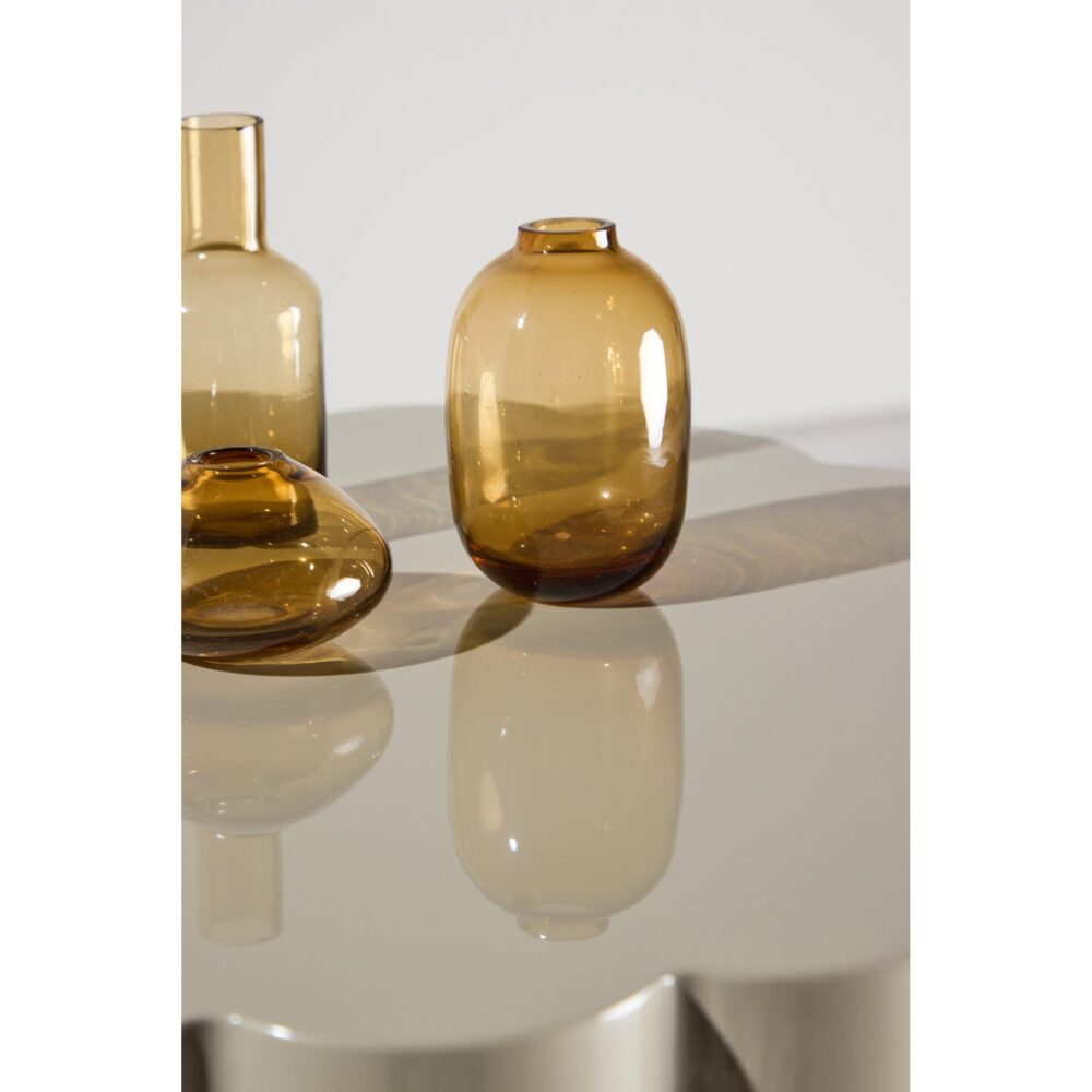 beige ronde hoogglans bijzettafel 45 cm afbeelding 3