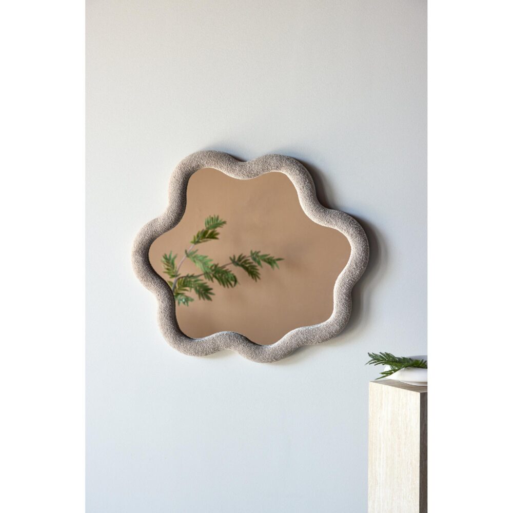 bouclé wandspiegel 70x70 afbeelding 5