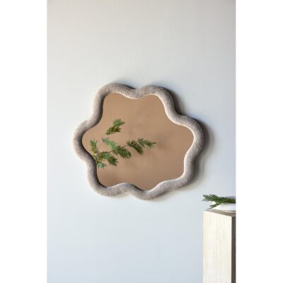 bouclé wandspiegel 70x70 afbeelding 5