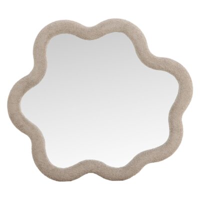 bouclé wandspiegel 70x70 afbeelding 1