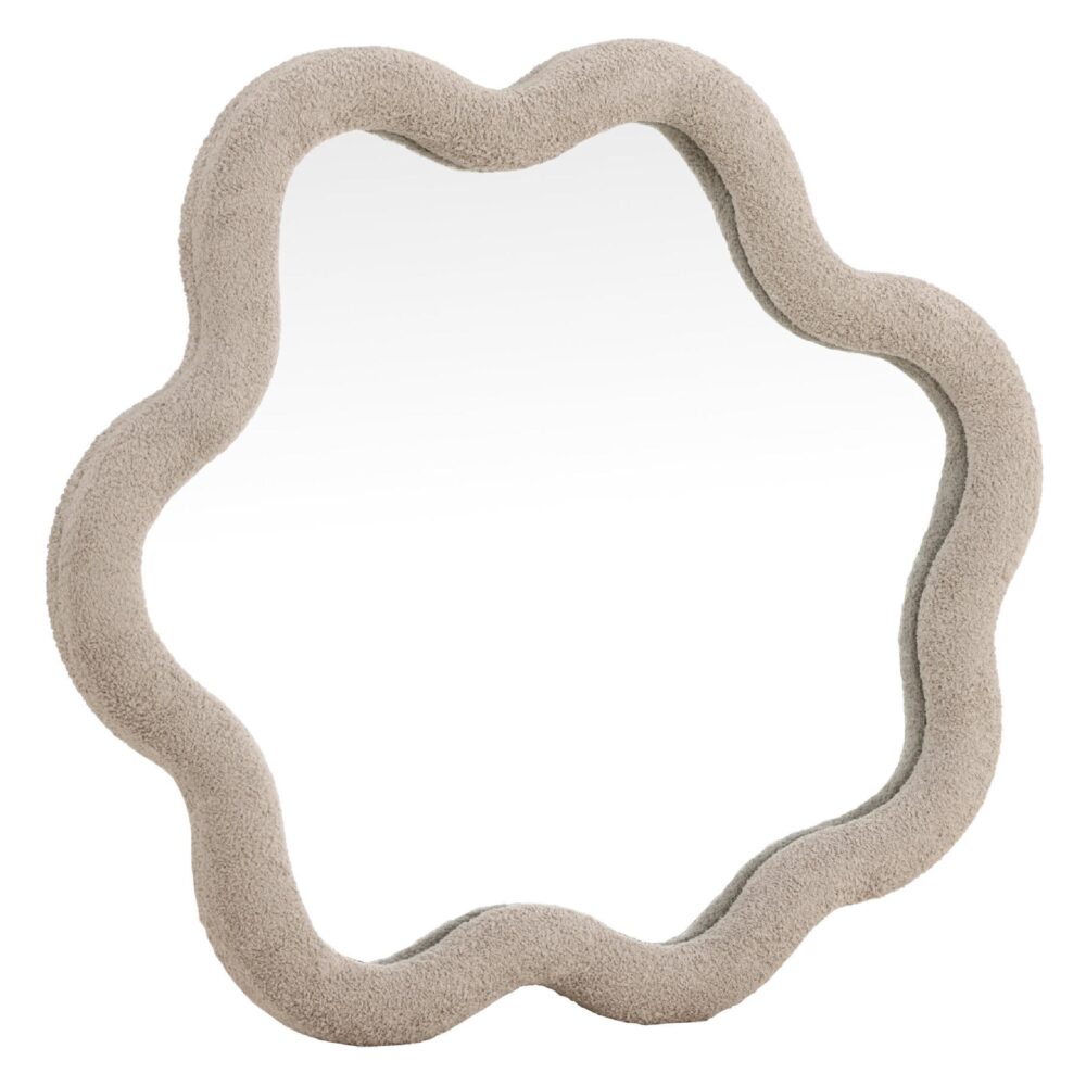 bouclé wandspiegel 70x70 afbeelding 2