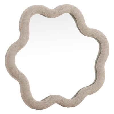 bouclé wandspiegel 70x70 afbeelding 2