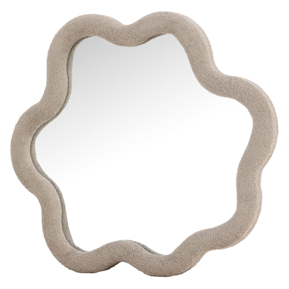 bouclé wandspiegel 70x70 afbeelding 3