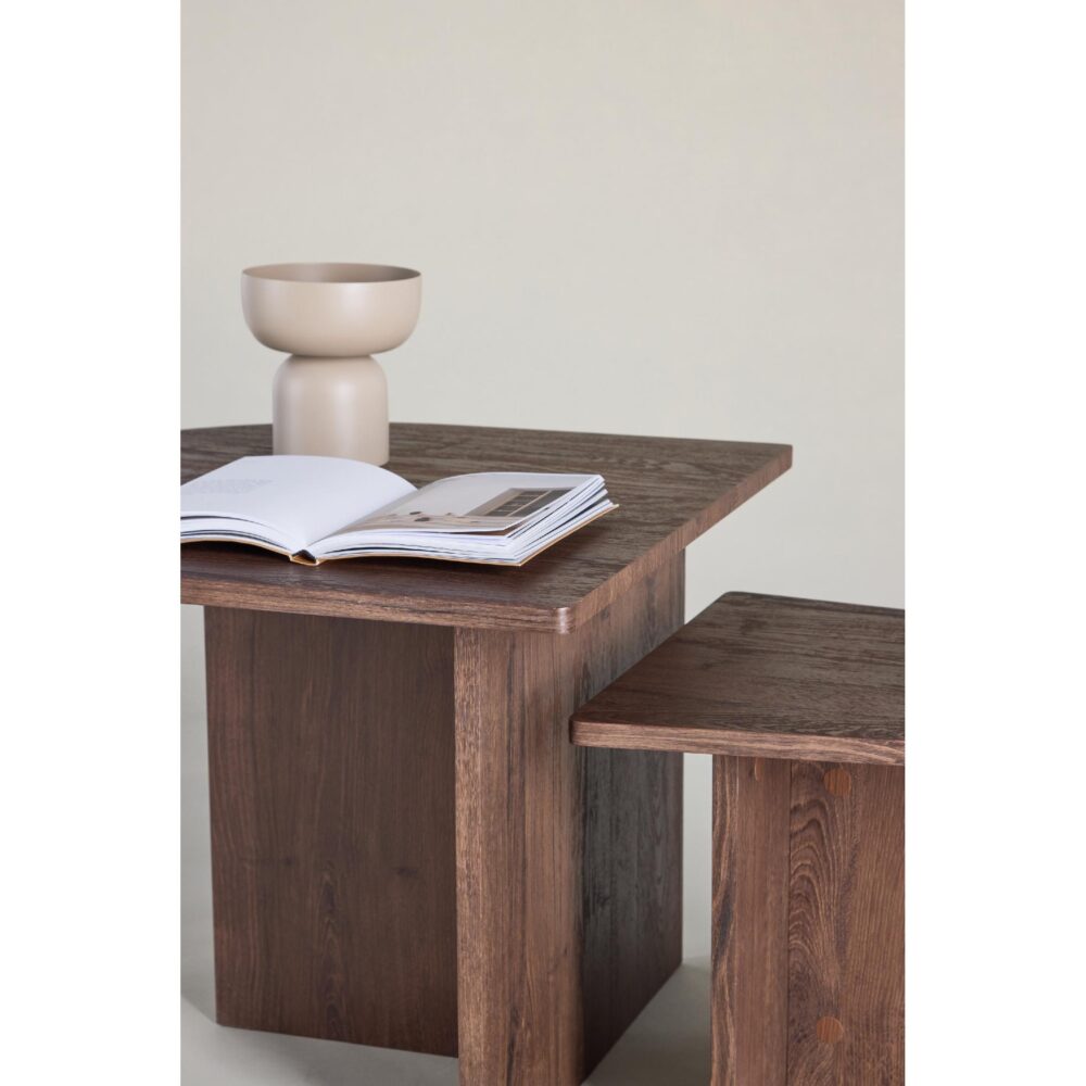 salontafel set vierkant mocca afbeelding 4