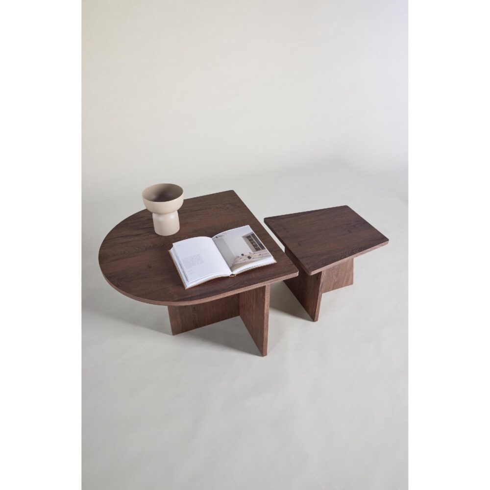 salontafel set vierkant mocca afbeelding 5