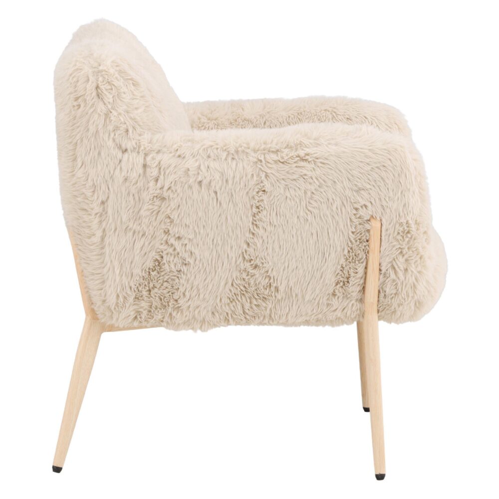 beige teddy fauteuil met armleuningen afbeelding 2