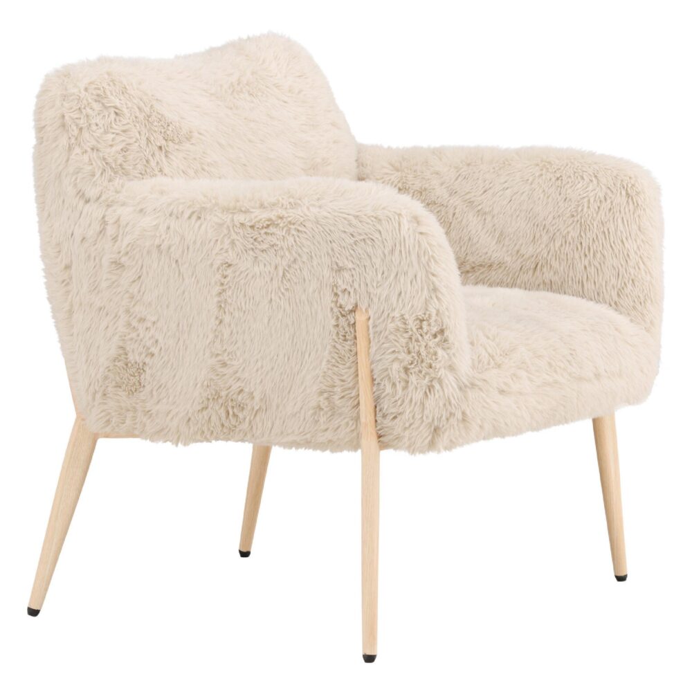beige teddy fauteuil met armleuningen afbeelding 1