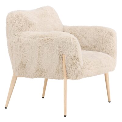 beige teddy fauteuil met armleuningen afbeelding 1