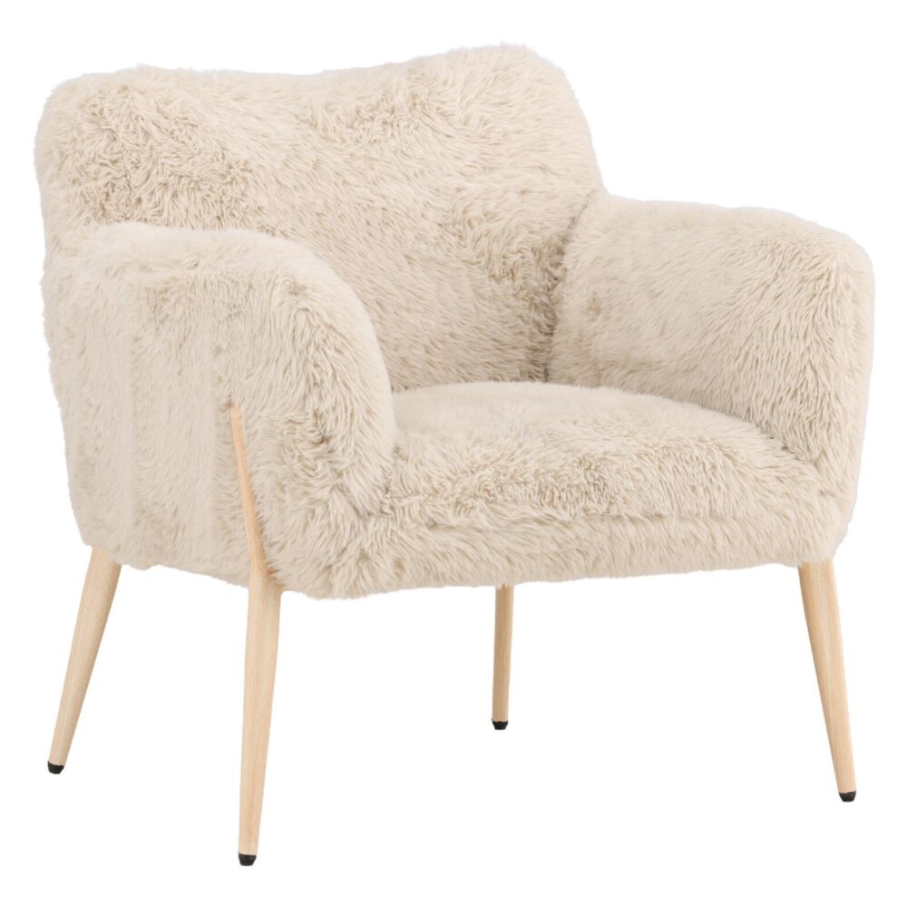 beige teddy fauteuil met armleuningen afbeelding 3